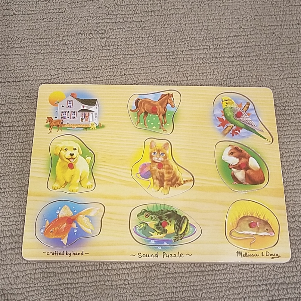 ❄3 for $10❄Wooden peg board sound puzzle, toy